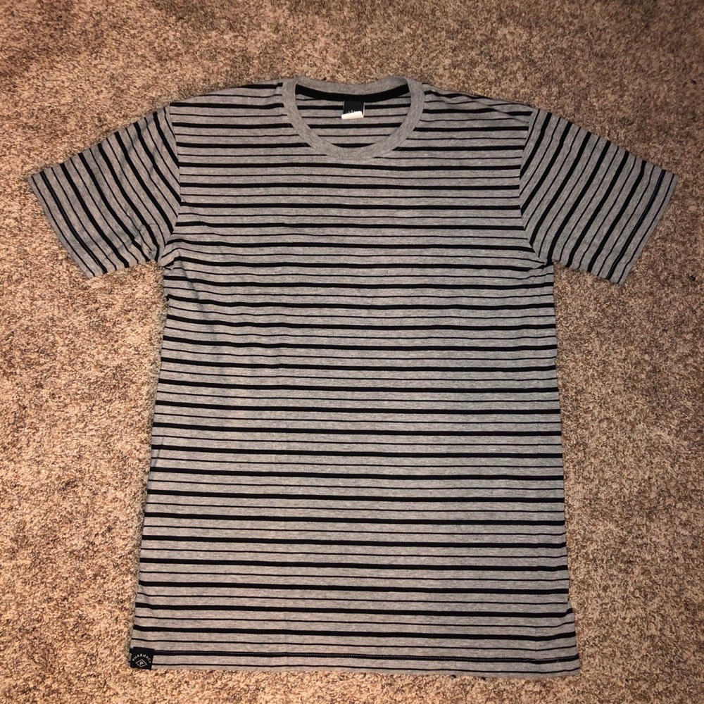 Men’s Gray & Black Striped T-Shirt
